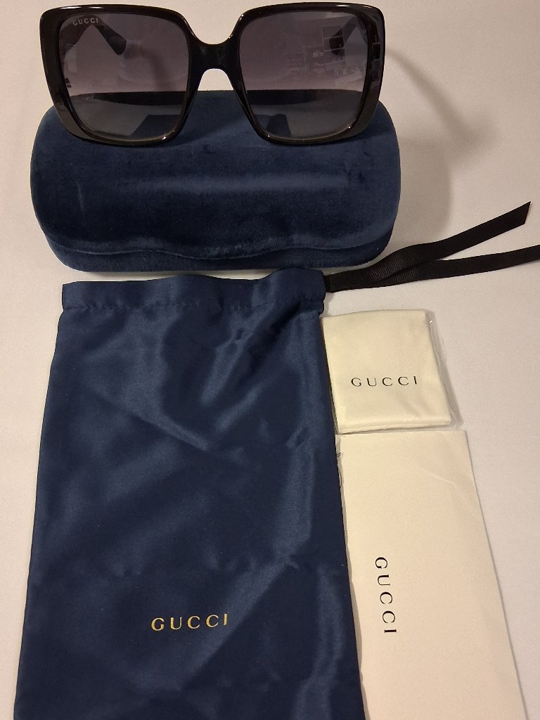 Gucci Gg0632s 001 Square Sunglasses Black 56mm Lens Category 3 New